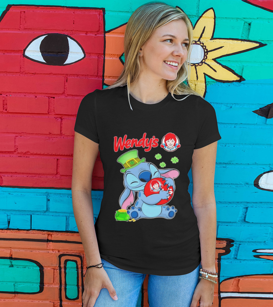 Wendy's Leprechaun Hat Stitch Hugging St Patricks Day T-Shirt