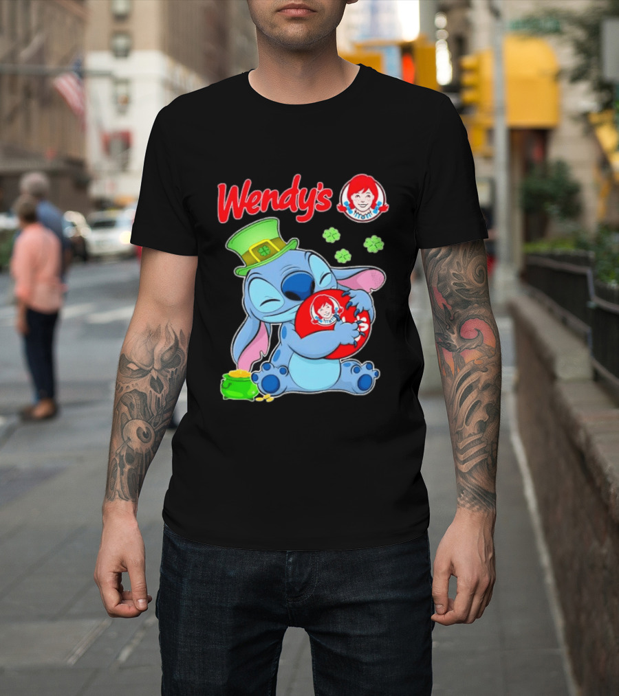 Wendy's Leprechaun Hat Stitch Hugging St Patricks Day T-Shirt