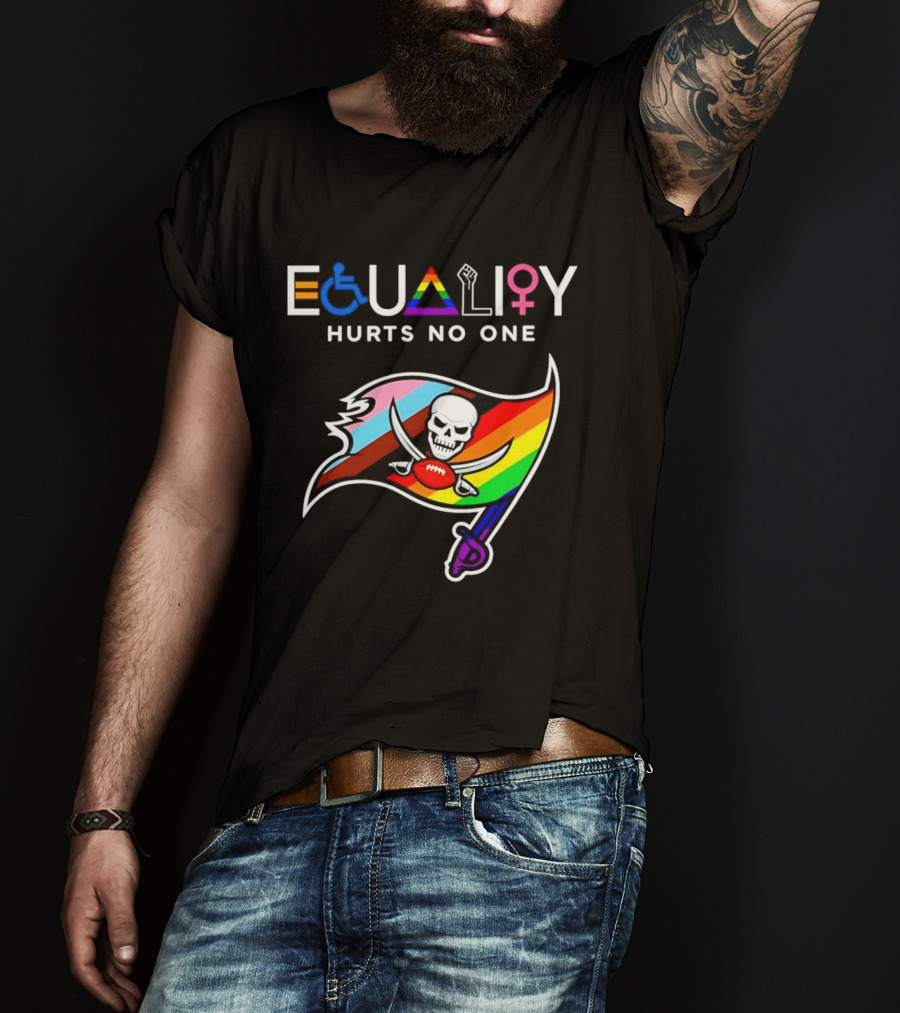 Tampa Bay Buccaneers Equality Hurts No One LGBTQ Pride Flag T-Shirt