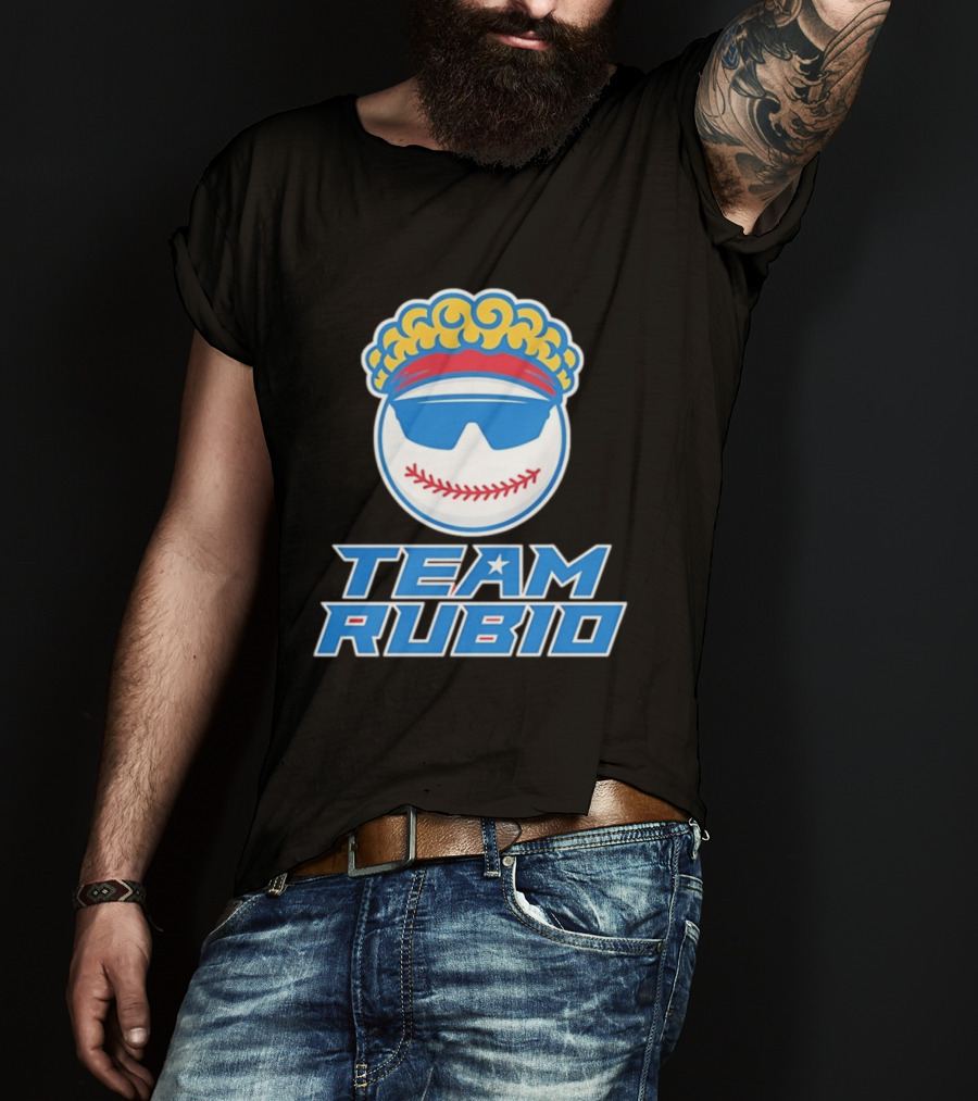 Team Rubio Baseball Puerto Rico Sunglasses Curly Hair T-Shirt