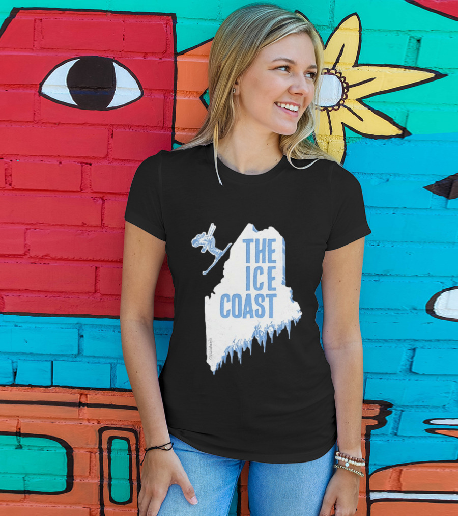 The Ice Coast Skier Jumping Map T-Shirt