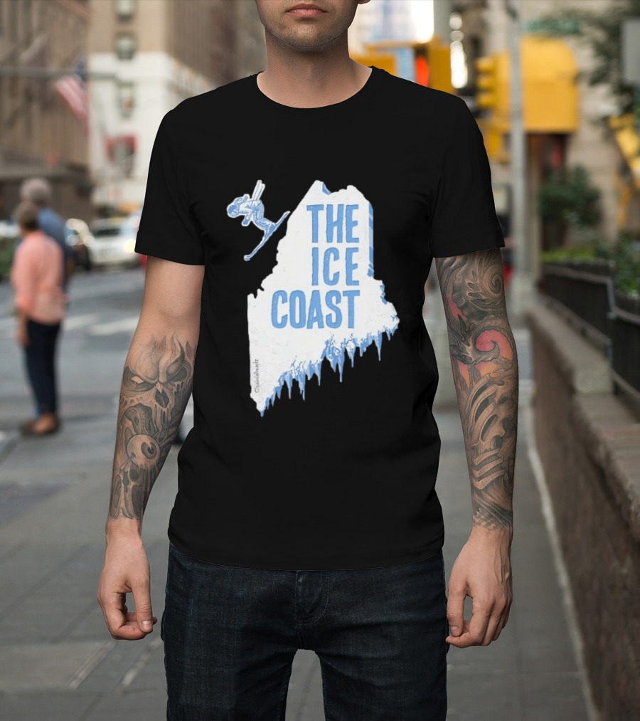 The Ice Coast Skier Jumping Map T-Shirt