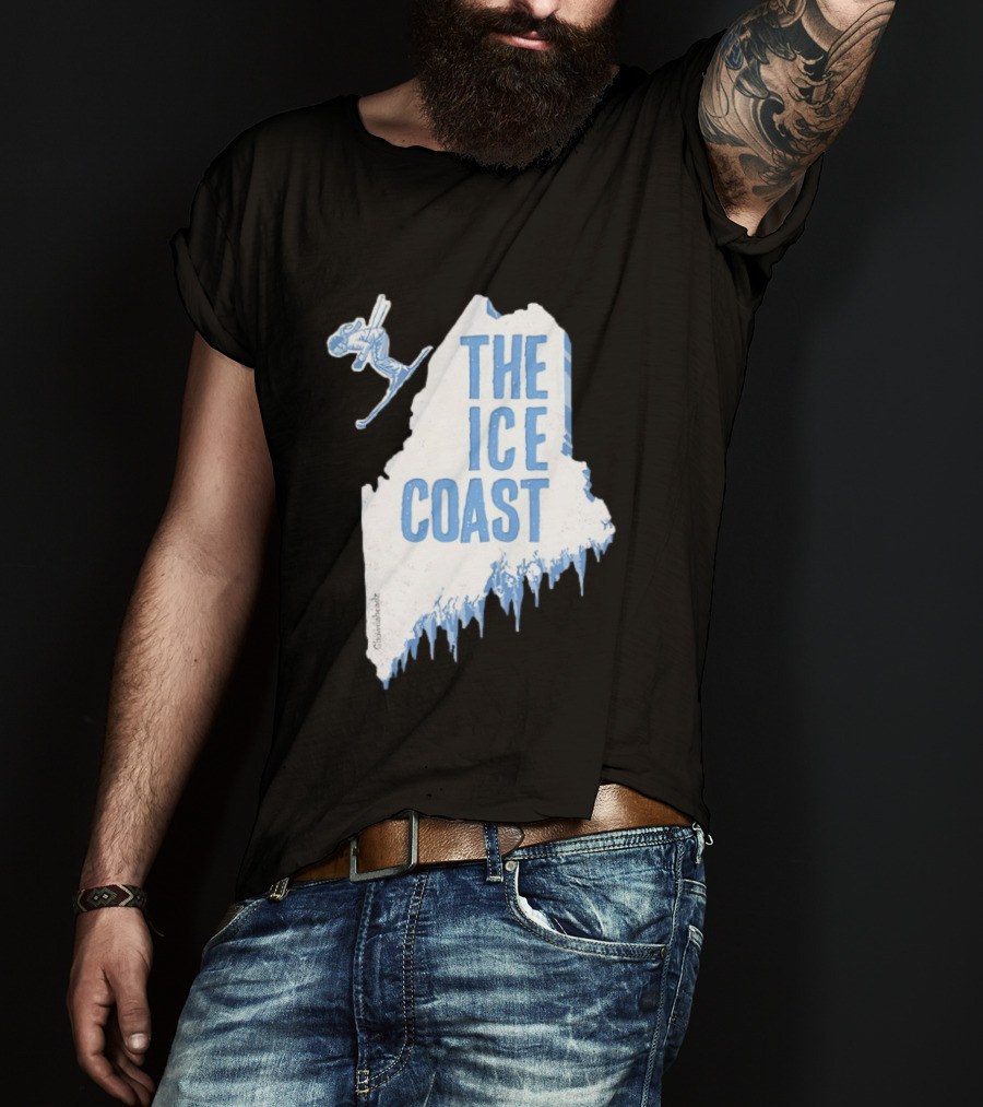 The Ice Coast Skier Jumping Map T-Shirt