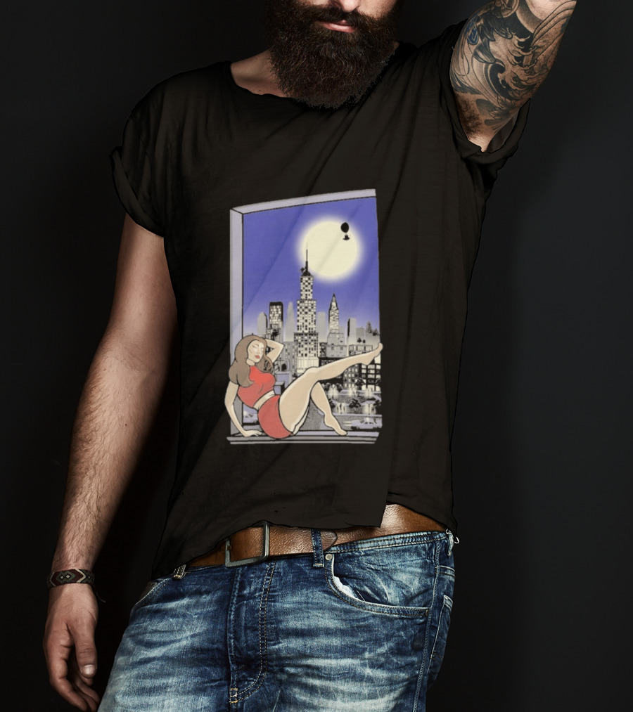 Pauline TheSpaceVixen Urban Moonlit Cityscape T-Shirt