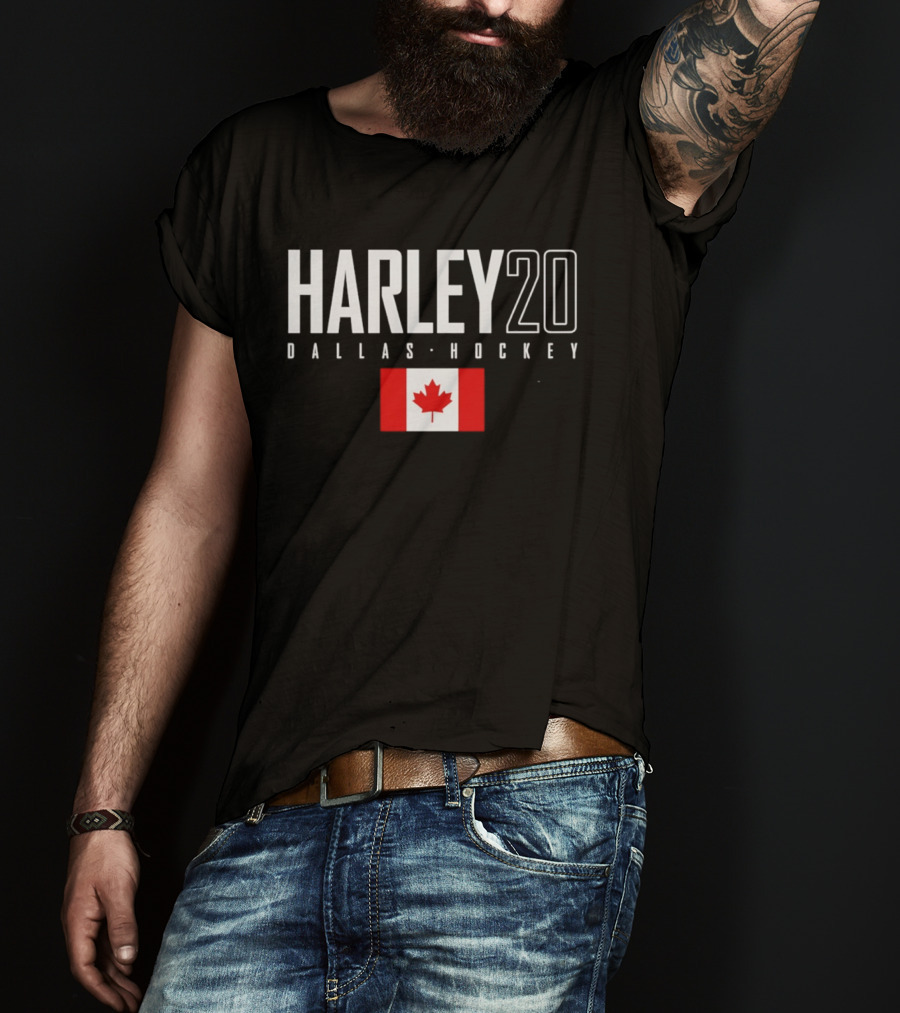 Harley 20 Dallas Hockey Canada Flag T-Shirt