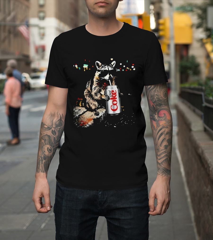 Three Raccoons Holding Diet Coke Can T-Shirt