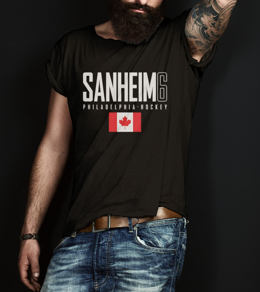 Sanheim 6 Philadelphia Hockey Canada Flag T-Shirt