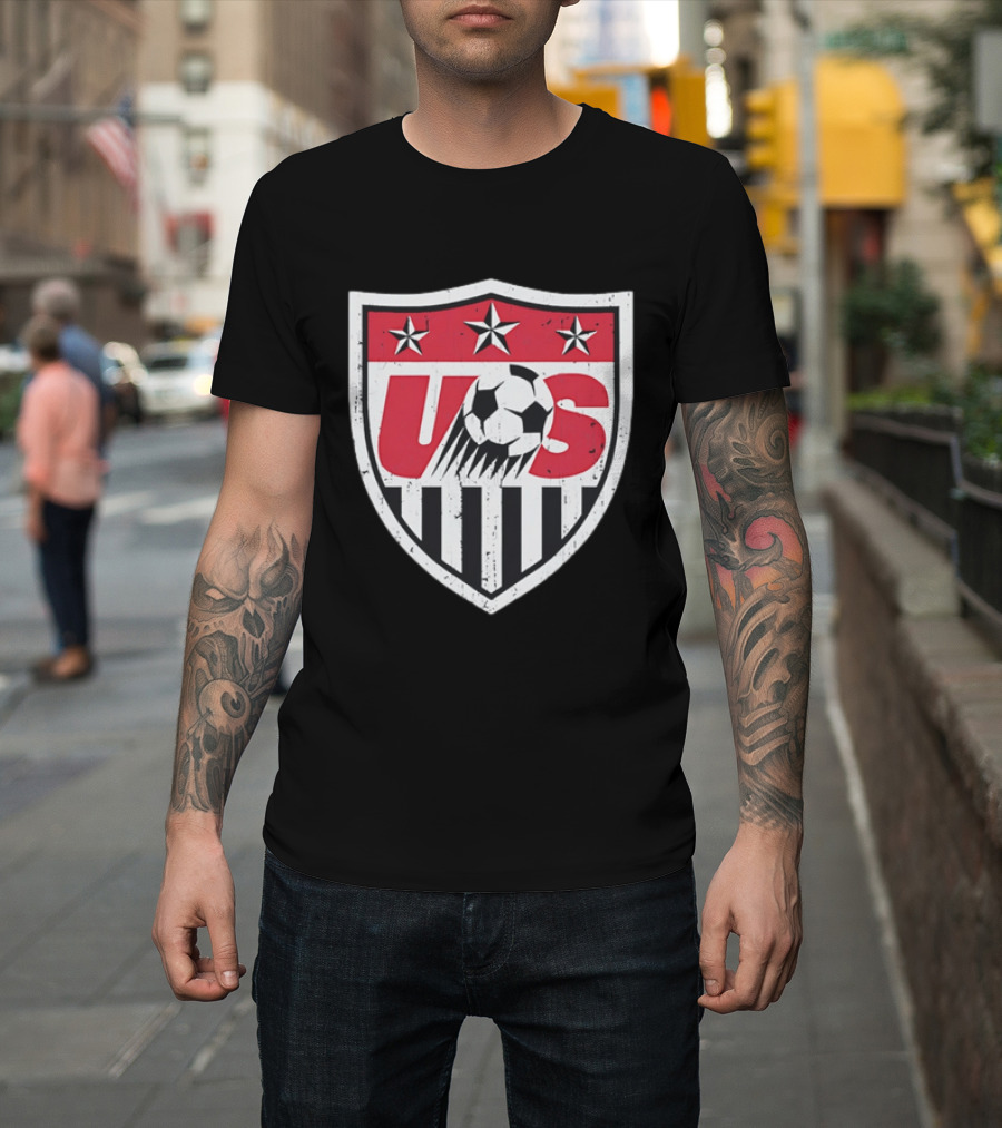 U.S. Soccer Stars And Stripes Emblem With Soccer Ball T-Shirt