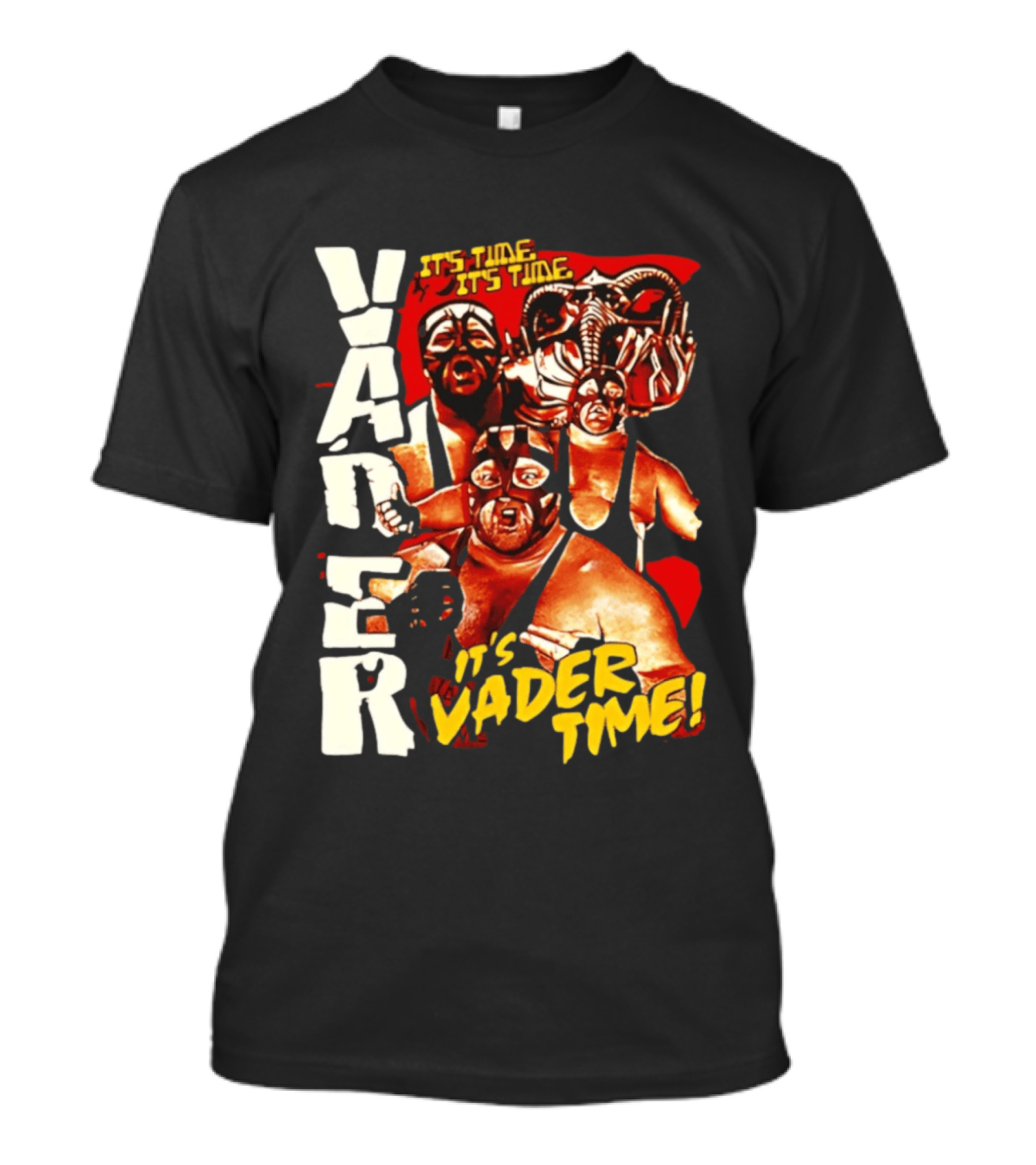 Vader It's Vader Time It's Time Wrestling Mask Collage T-Shirt