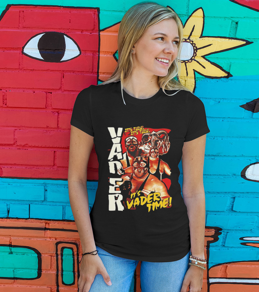 Vader It's Vader Time It's Time Wrestling Mask Collage T-Shirt