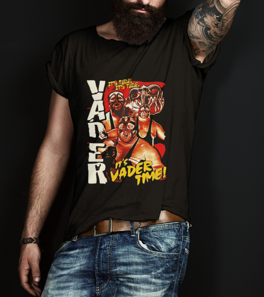 Vader It's Vader Time It's Time Wrestling Mask Collage T-Shirt