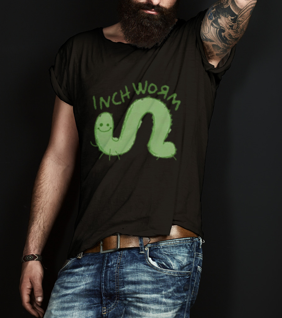 Zane Little Inch Worm Happy Green Cartoon T-Shirt