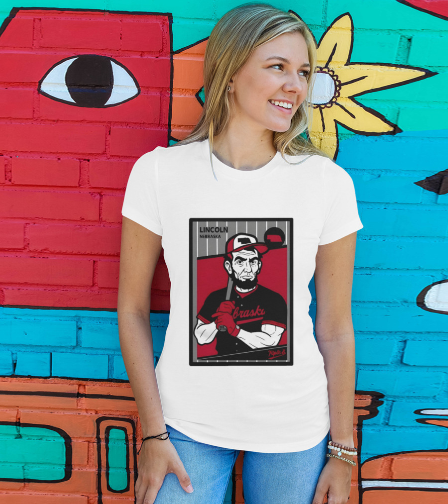 Lincoln Nebraska Cornhuskers Baseball Card Triple B T-Shirt