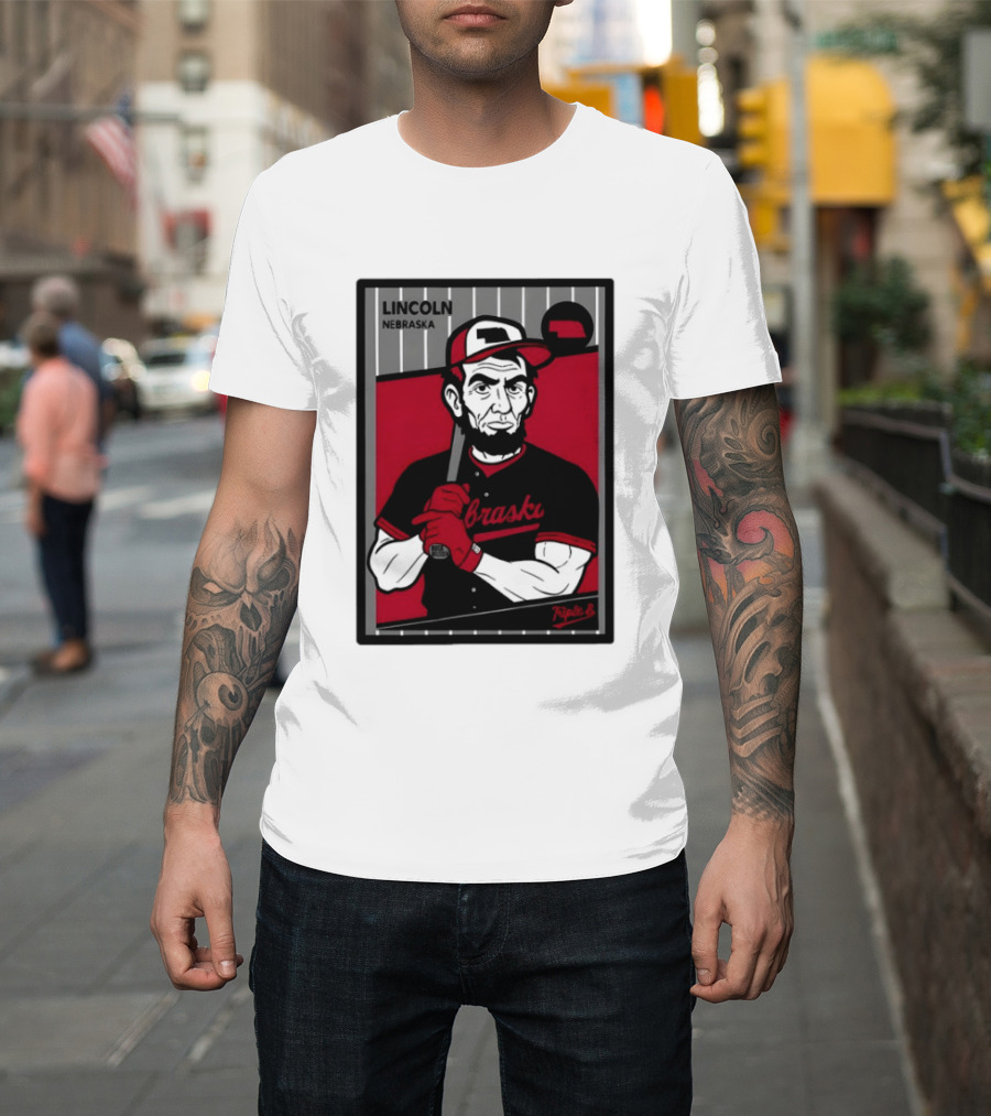 Lincoln Nebraska Cornhuskers Baseball Card Triple B T-Shirt