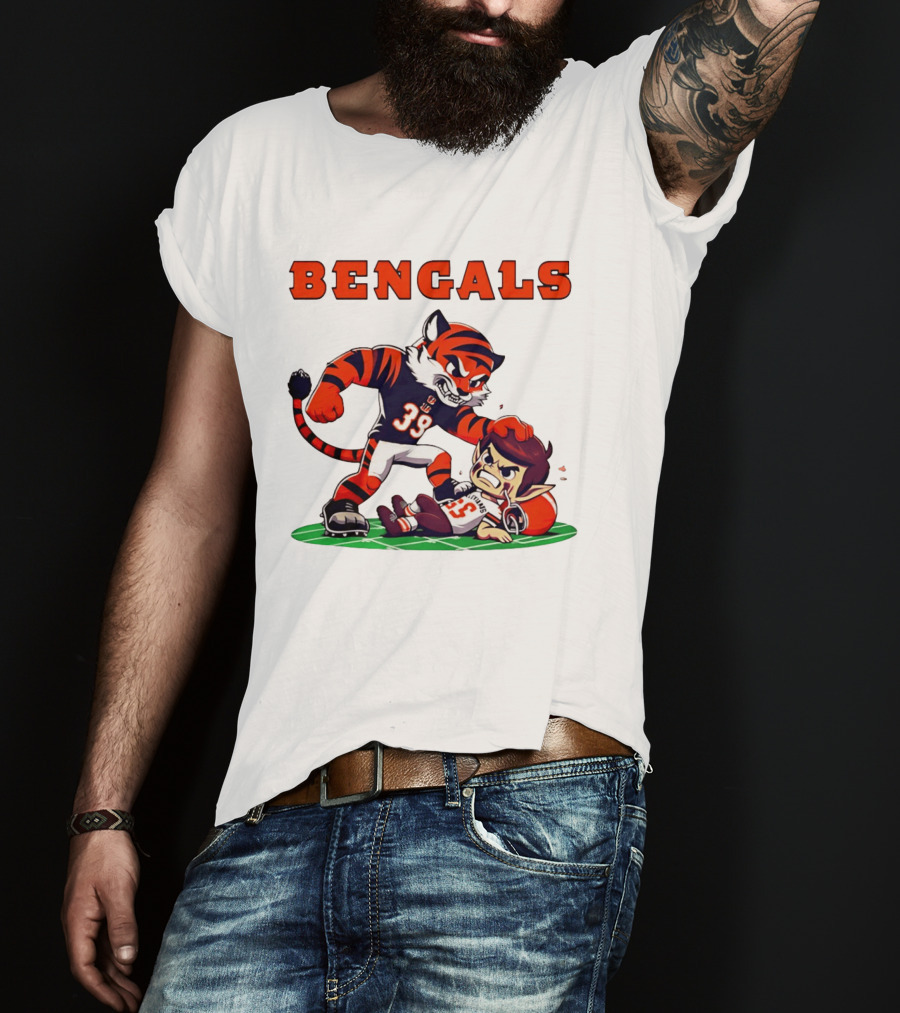 Cincinnati Bengals Rivals Cleveland Browns Cartoon T-Shirt