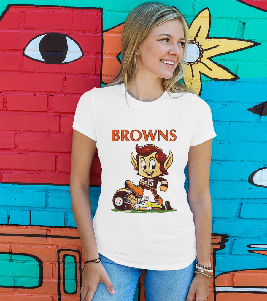 Cleveland Browns Victory Over Pittsburgh Steelers Rivalry Brownie T-Shirt