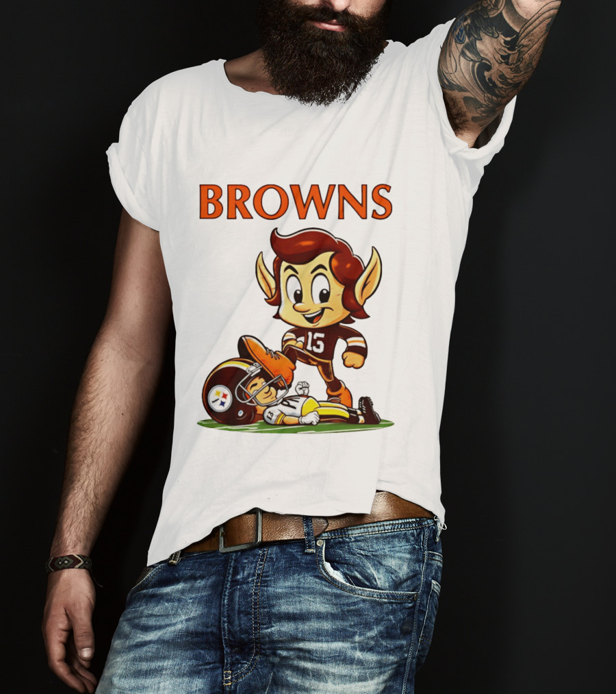 Cleveland Browns Victory Over Pittsburgh Steelers Rivalry Brownie T-Shirt