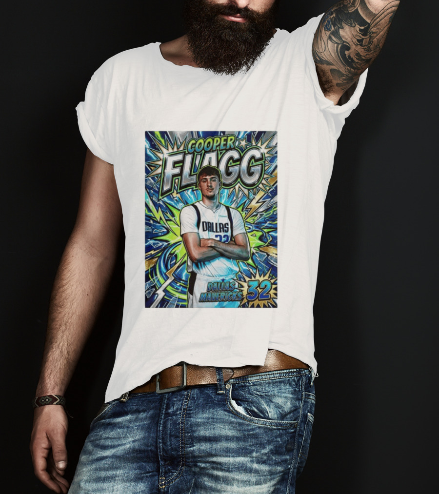 Cooper Flagg Dallas Mavericks 32 Comic T-Shirt