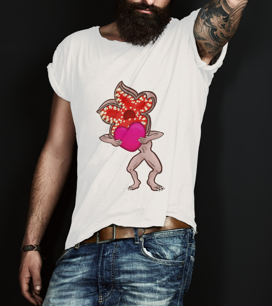 Demogorgon Embracing Heart Valentine Monster T-Shirt
