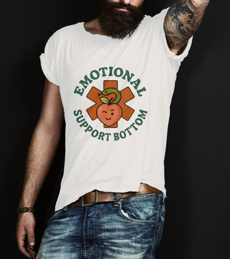 Emotional Support Bottom Peach Snake Star Of Life T-Shirt