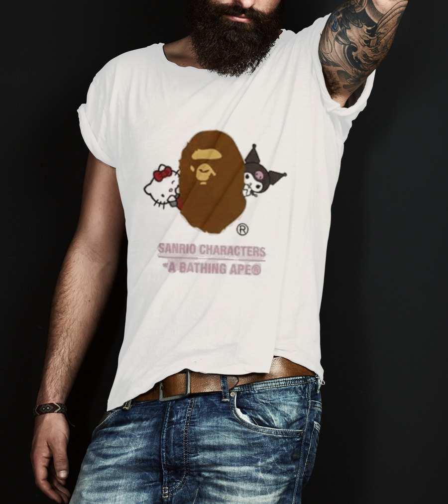 Hello Kitty Kuromi Sanrio Characters A Bathing Ape Babymilo Collaboration T-Shirt