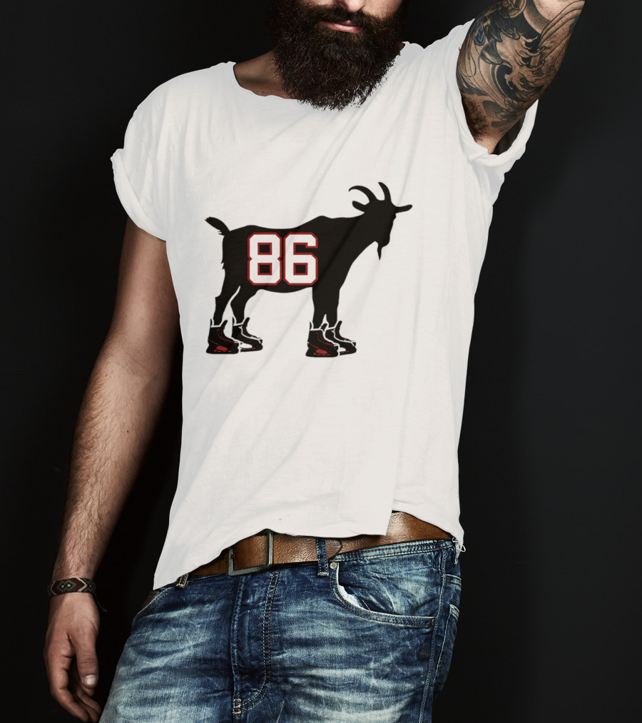 Jack Hughes GOAT 86 New Jersey Devils Tribute With Hockey Skates T-Shirt