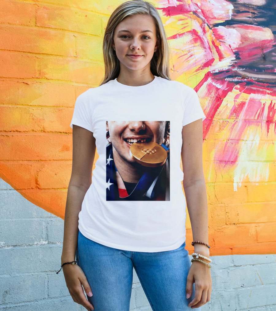 Jack Hughes Teeth Gold Medal 2026 Milano Cortina Winter Olympics T-Shirt