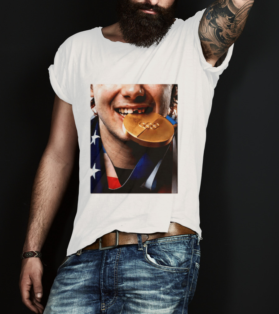 Jack Hughes Teeth Gold Medal 2026 Milano Cortina Winter Olympics T-Shirt