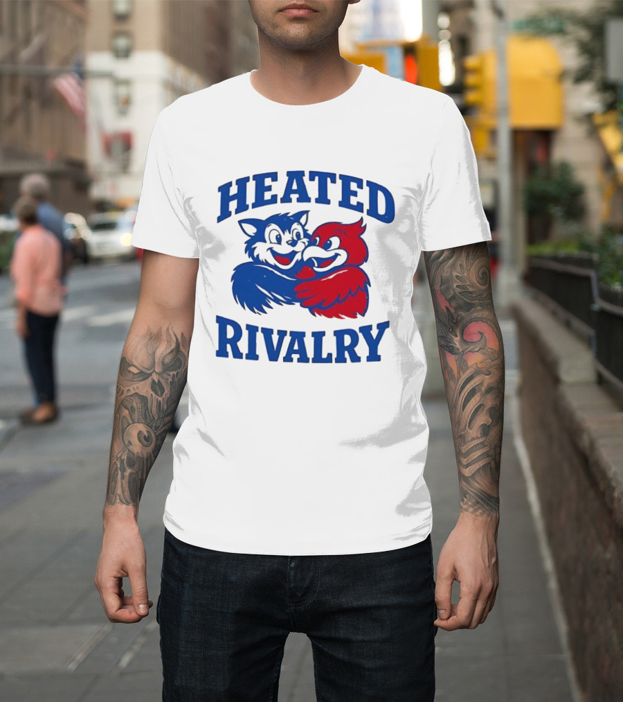 Heated Rivalry Kentucky Wildcats Louisville Cardinals Hugging Cartoon T-Shirt