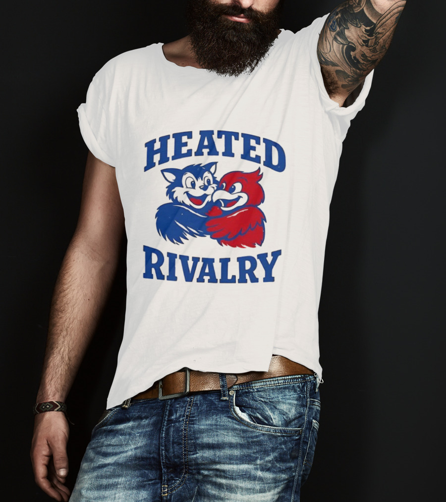 Heated Rivalry Kentucky Wildcats Louisville Cardinals Hugging Cartoon T-Shirt