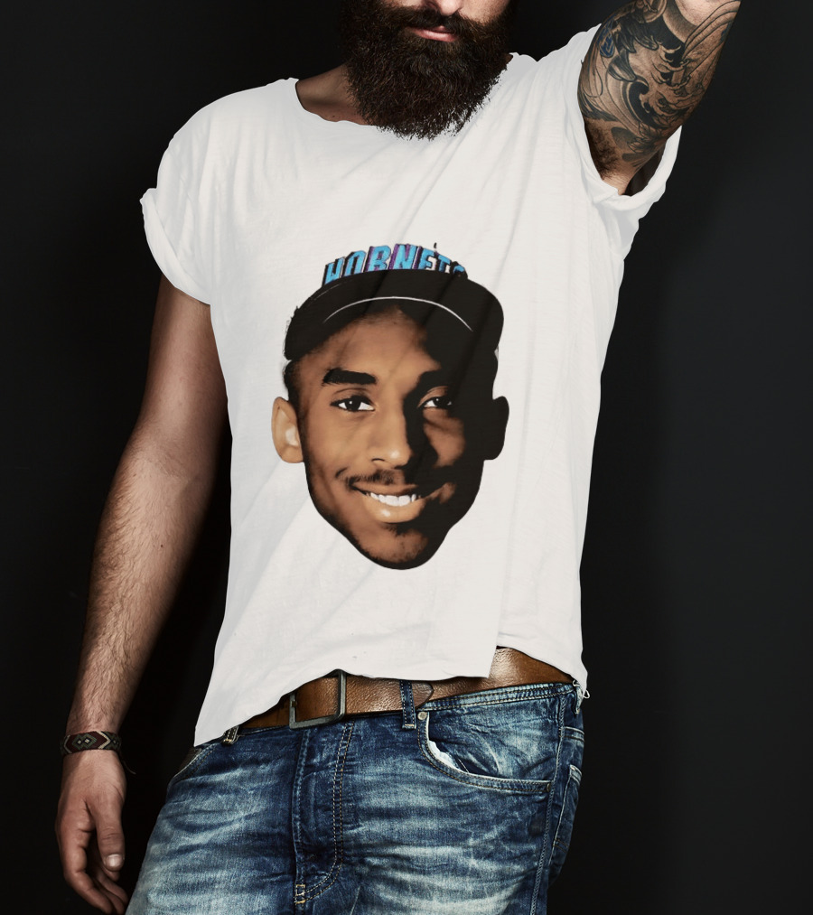 Kobe Bryant Draft Day Hornets Cap Big Face T-Shirt