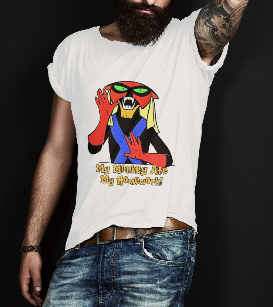 My Monkey Ate My Homework With Cartoon Character In Costume T-Shirt