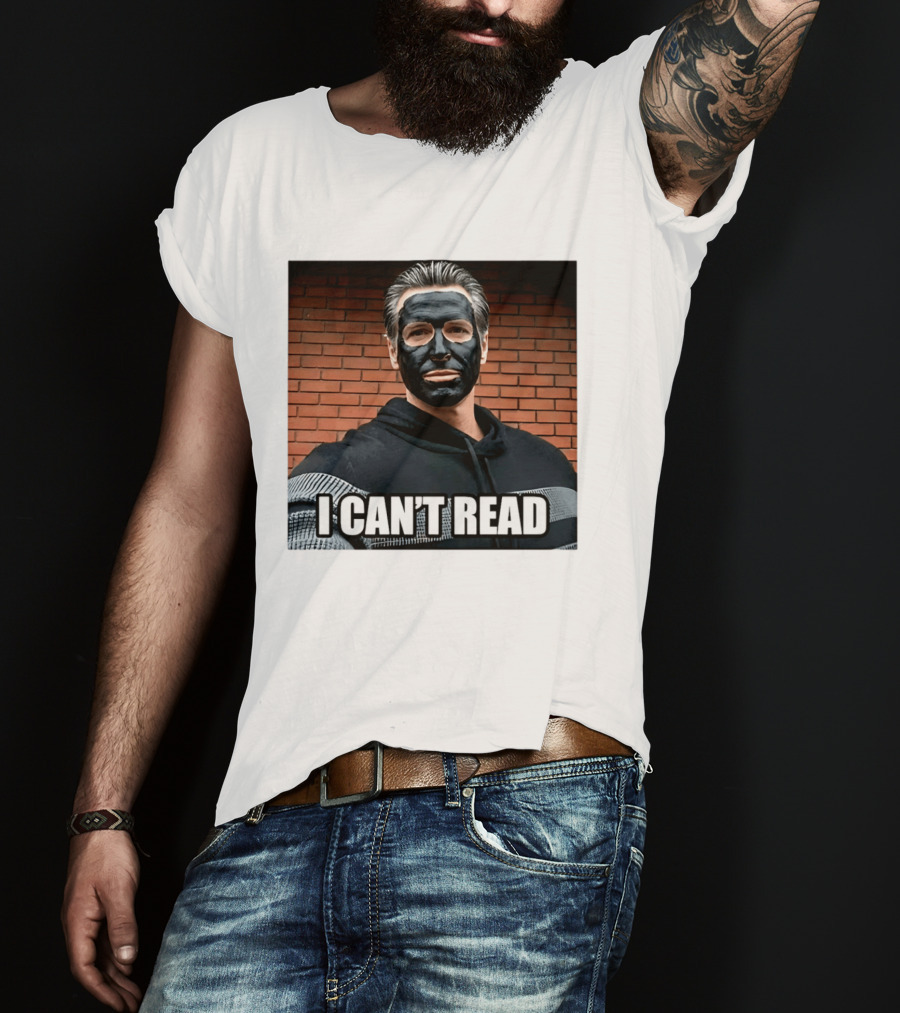 Newsom 2028 I Can't Read Mock Political Satire Meme T-Shirt