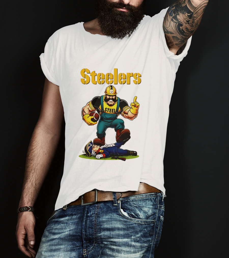 Pittsburgh Steelers Steelworker Triumphs Over New England Patriots Rivalry T-Shirt