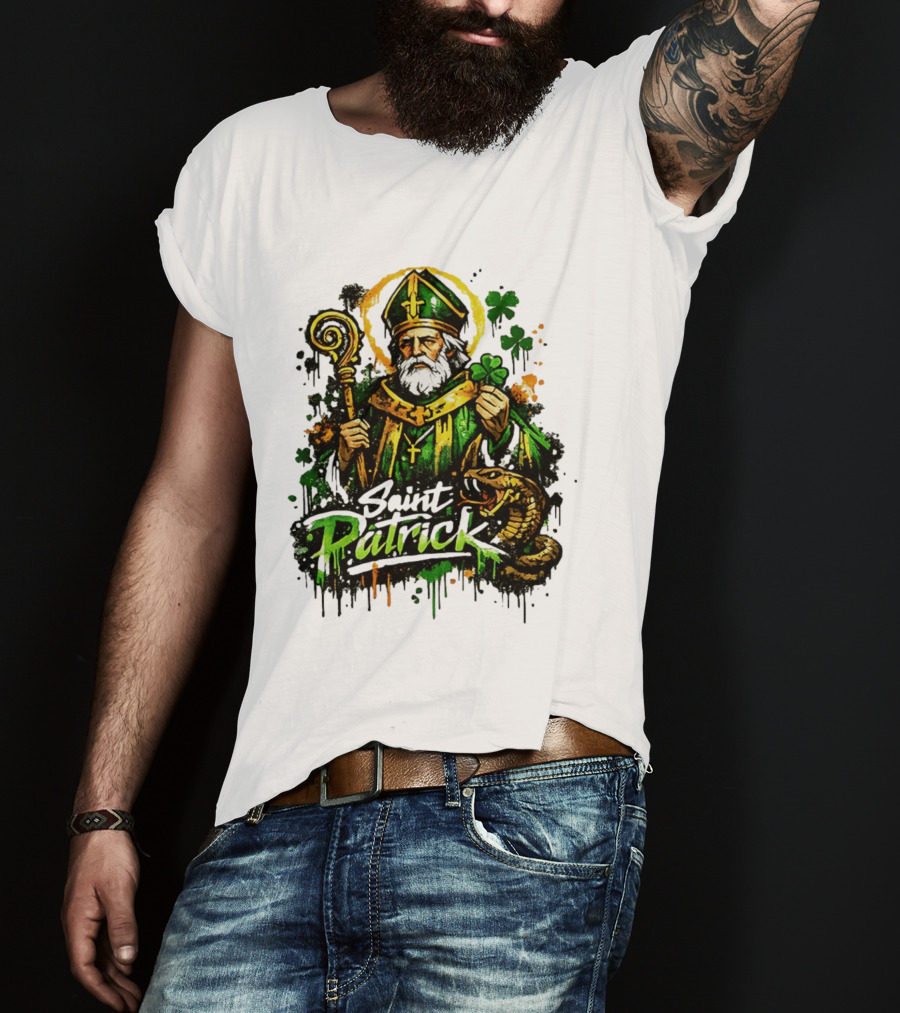 Saint Patrick Ireland St Patrick's Day With Shamrock And Snake T-Shirt