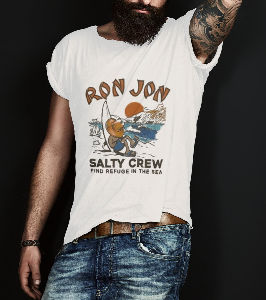 Salty Crew Ron Jon Find Refuge In The Sea Relaxation Scene T-Shirt