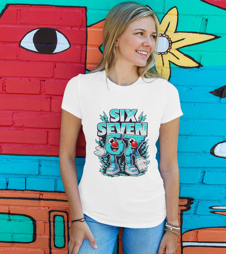 Six Seven 67 Red Nose Characters With Excited Expressions T-Shirt