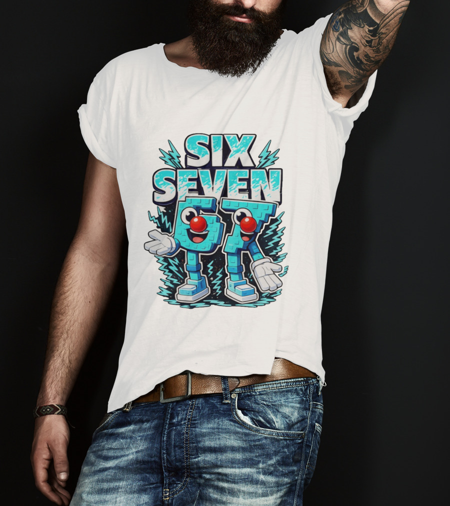 Six Seven 67 Red Nose Characters With Excited Expressions T-Shirt