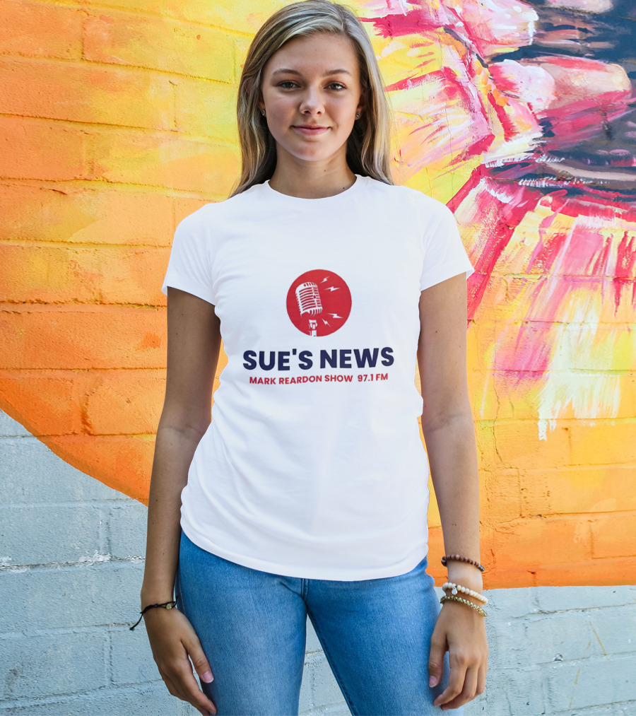 Sue's News Mark Reardon Show 97.1 FM Red Microphone T-Shirt