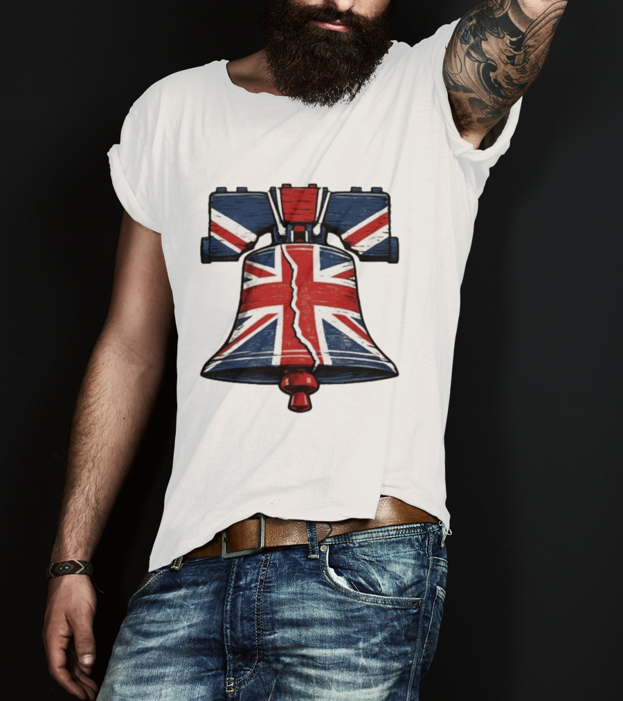 Union Jack Liberty Bell UK American Icon Fusion T-Shirt