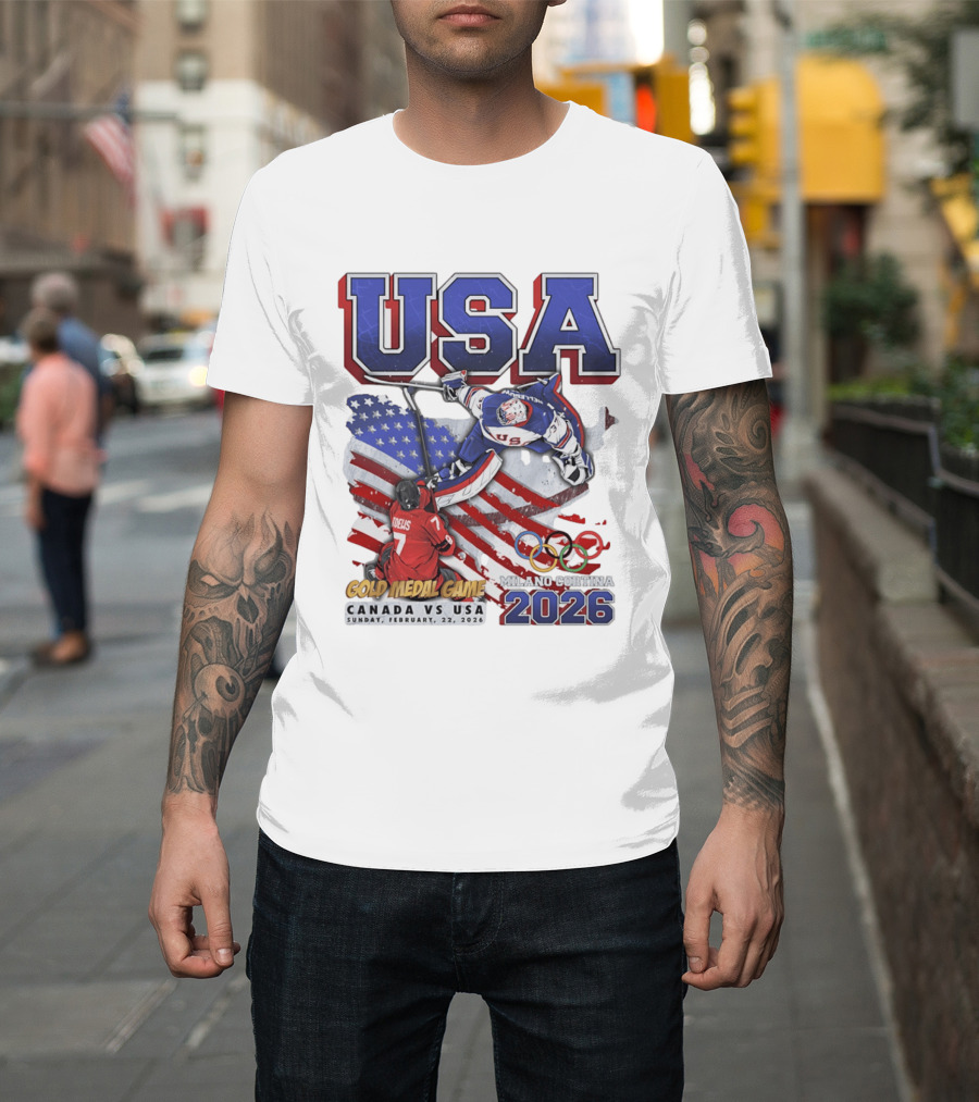 USA Hockey Gold Medal Game Canada Vs USA Milano Cortina 2026 T-Shirt