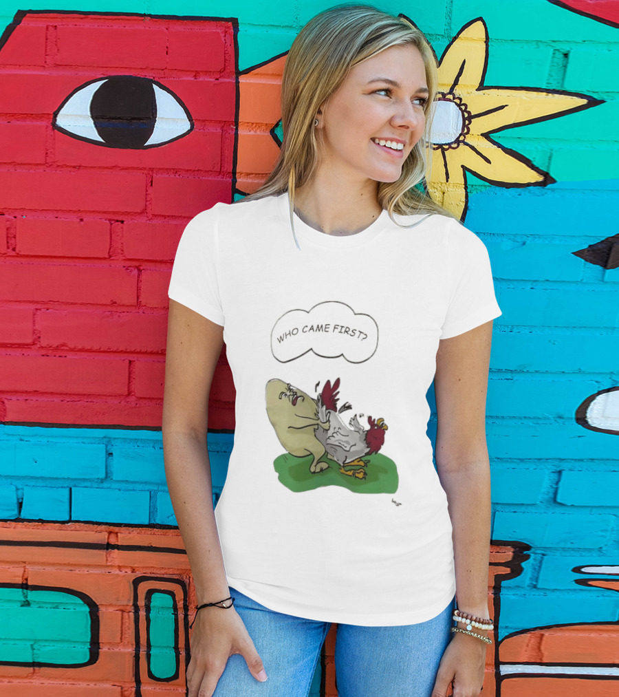 Who Came First Pete Townshend Chicken Humor T-Shirt