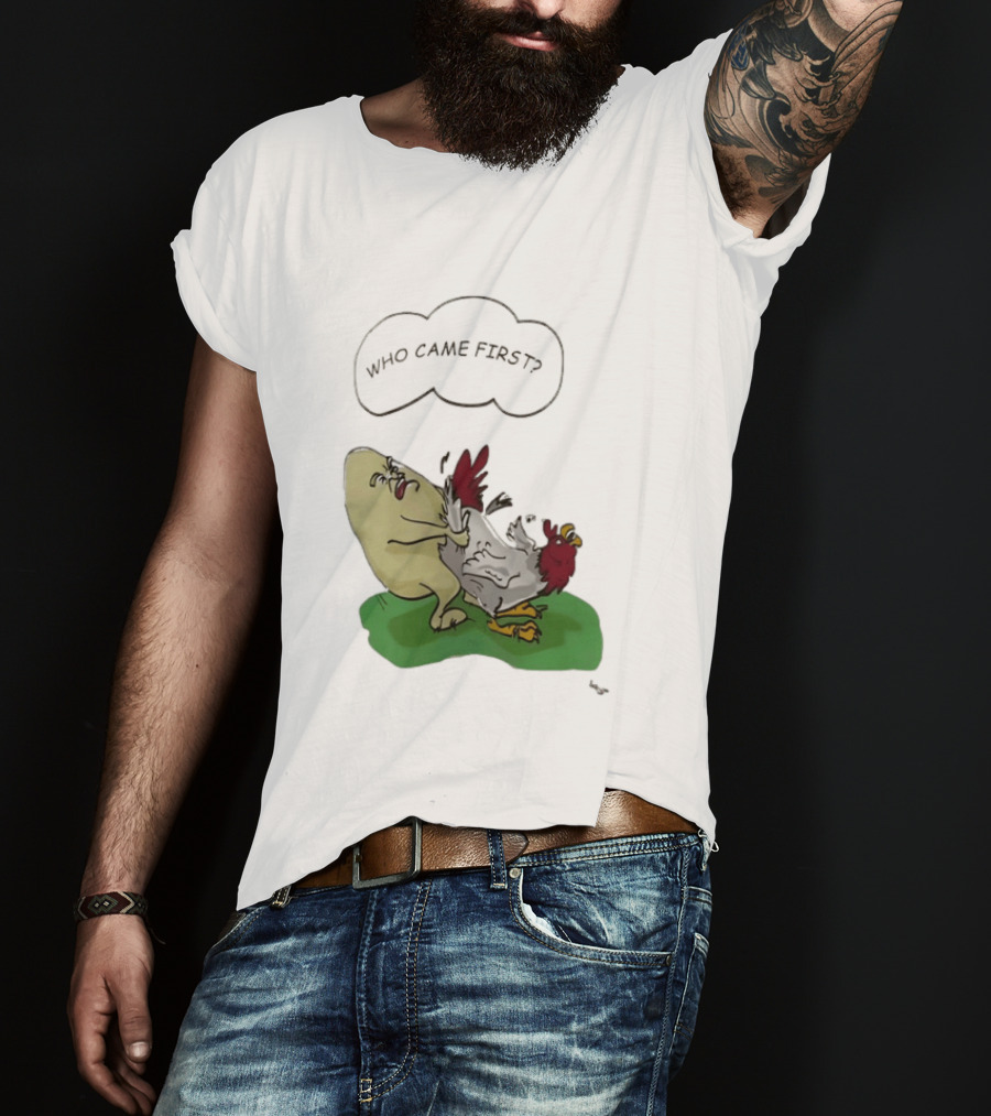 Who Came First Pete Townshend Chicken Humor T-Shirt