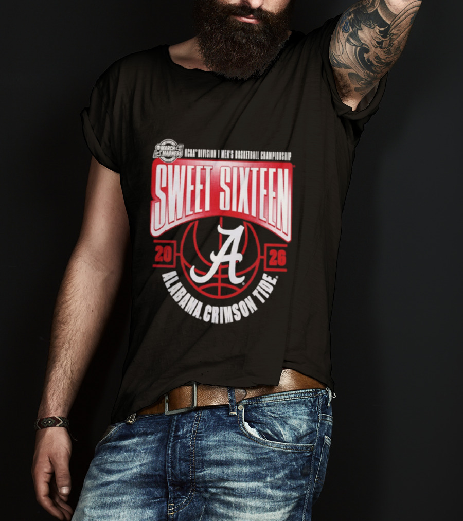 2026 Alabama Crimson Tide NCAA Men's Basketball Sweet Sixteen March Madness T-Shirt