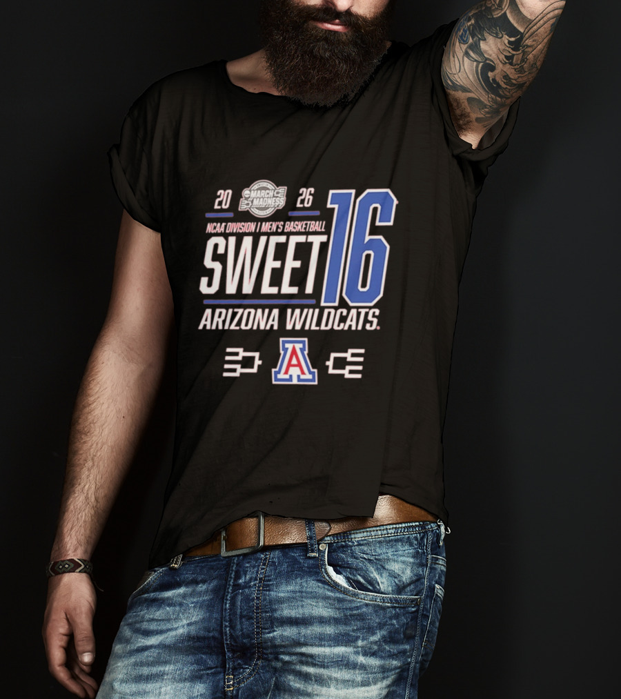 2026 NCAA Men's Basketball March Madness Sweet 16 Arizona Wildcats T-Shirt