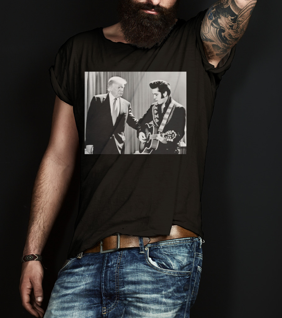 Donald Trump Elvis 2026 Collaboration With Guitar Performance T-Shirt