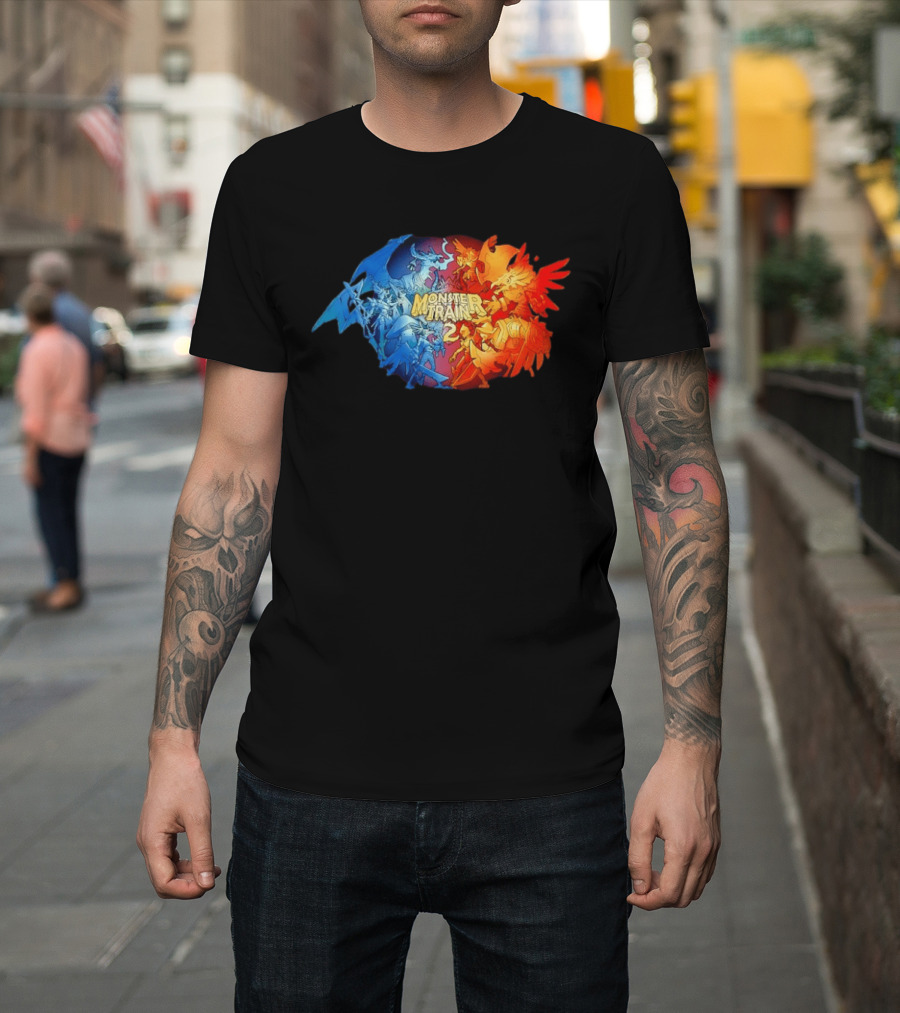 Monster Train 2 Blue Dragon vs Red Phoenix Battle T-Shirt