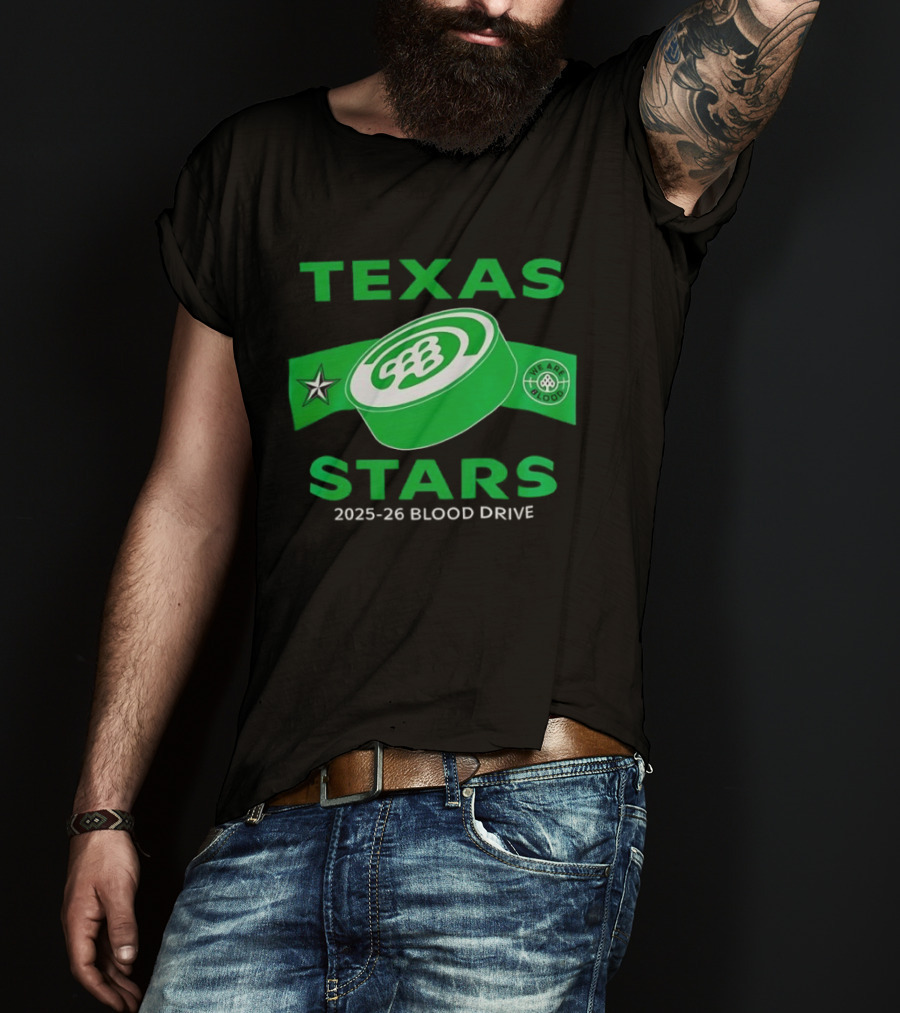 Texas Stars 2025 2026 Blood Drive Hockey Band T-Shirt