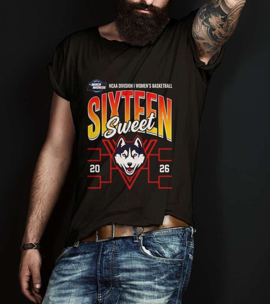 NCAA Division I Women's Basketball UConn Huskies 2026 Sweet Sixteen March Madness Tournament T-Shirt