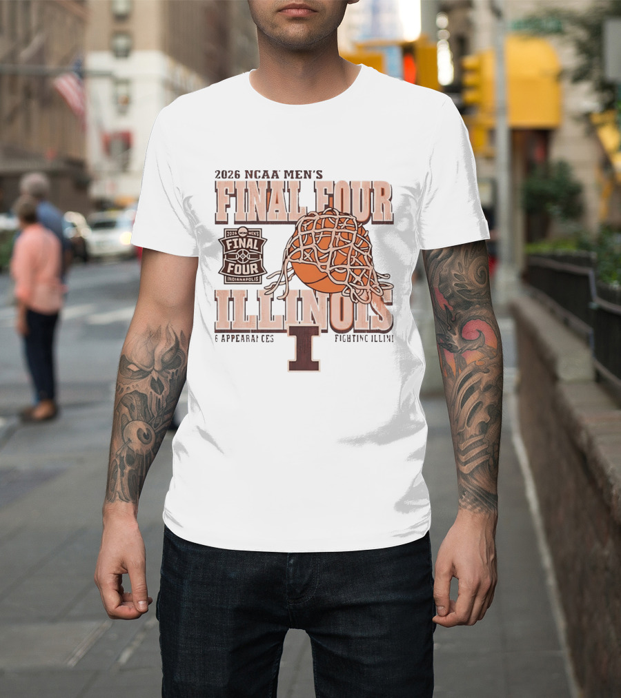 2026 NCAA Men's Final Four Illinois Fighting Illini Basketball 6 Appearances Indianapolis T-Shirt